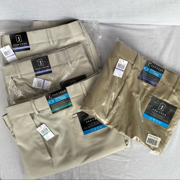 PGA Tour Big & Tall Mens Performance Shorts in Chinchilla & Sliver Cloud W- 48 - Picture 3 of 11